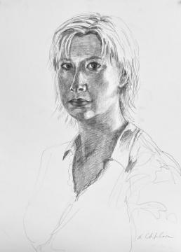 Autoportrait, graphite. 70x50 cm, 2014