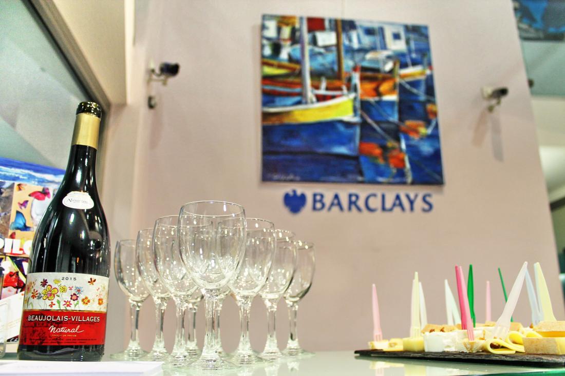 Vernissage d'exposition à la banque Barclays