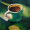 Coffe cup, acrylique sur papier 28x28 cm